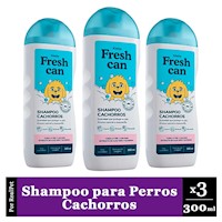 Pack x3 Shampoo para Perros Fresh Can Cachorros Frasco 300 ml